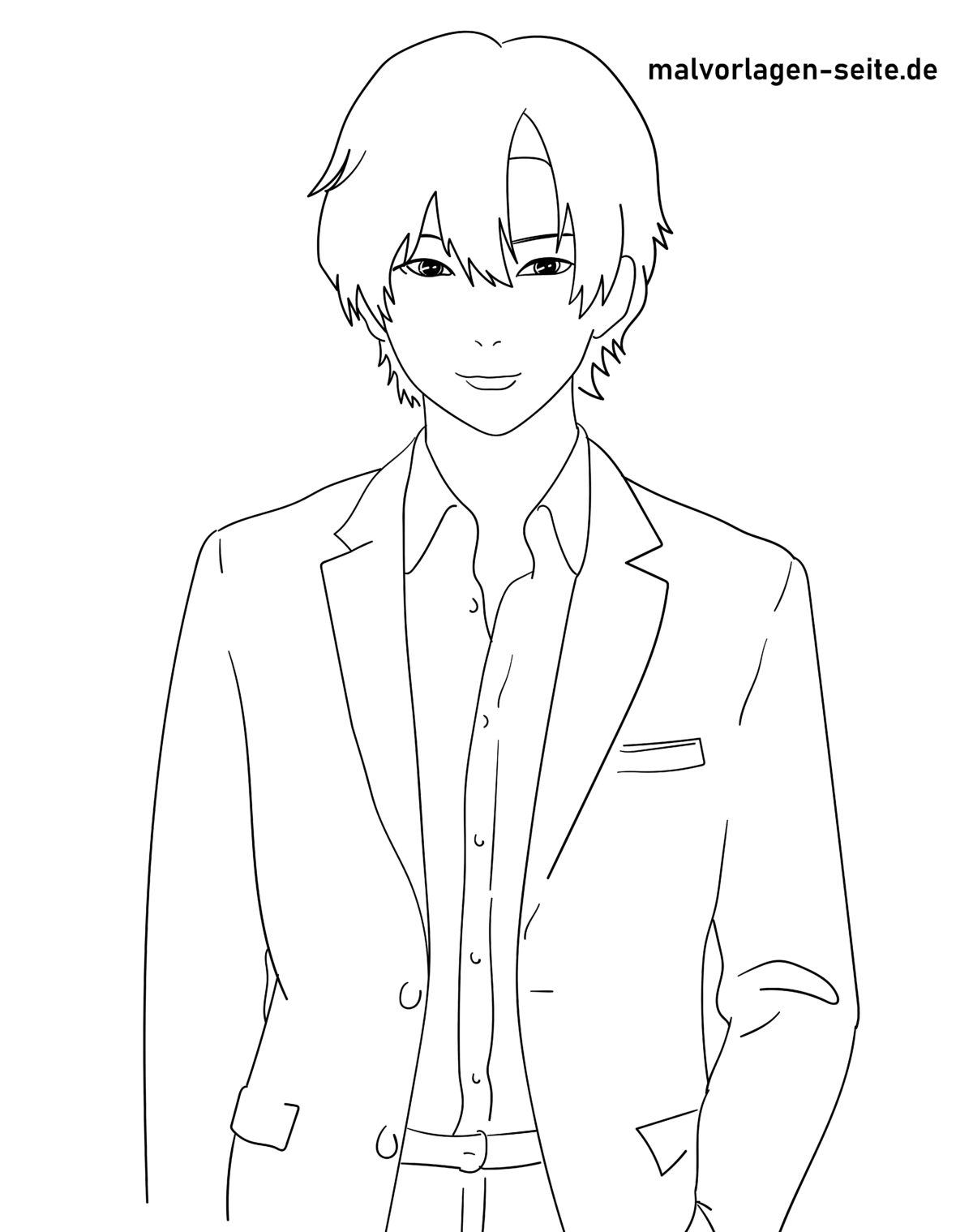 Malvorlage Anime Junge