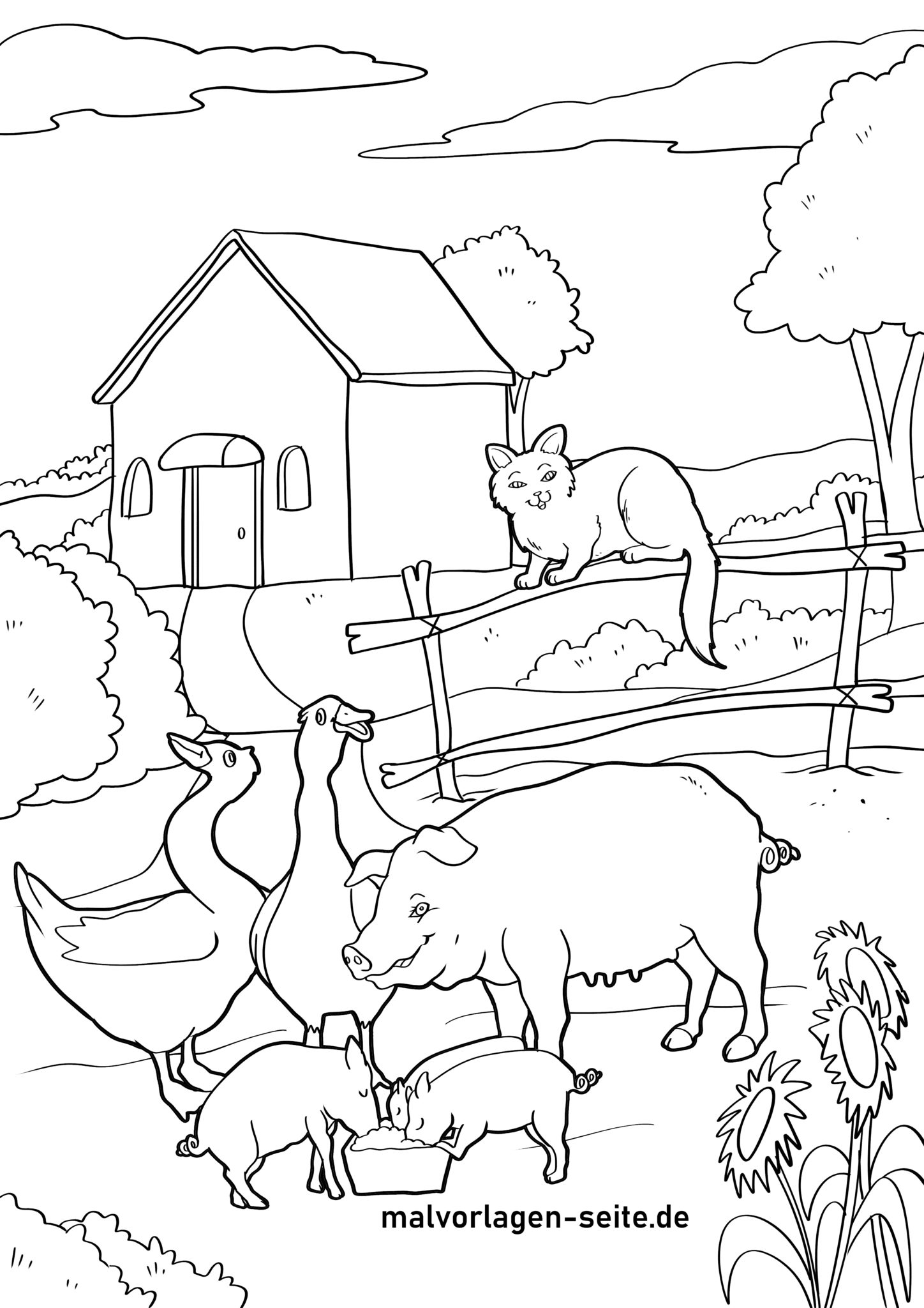  Malvorlage Bauernhof Tiere - Jetzt kostenlos herunterladen 