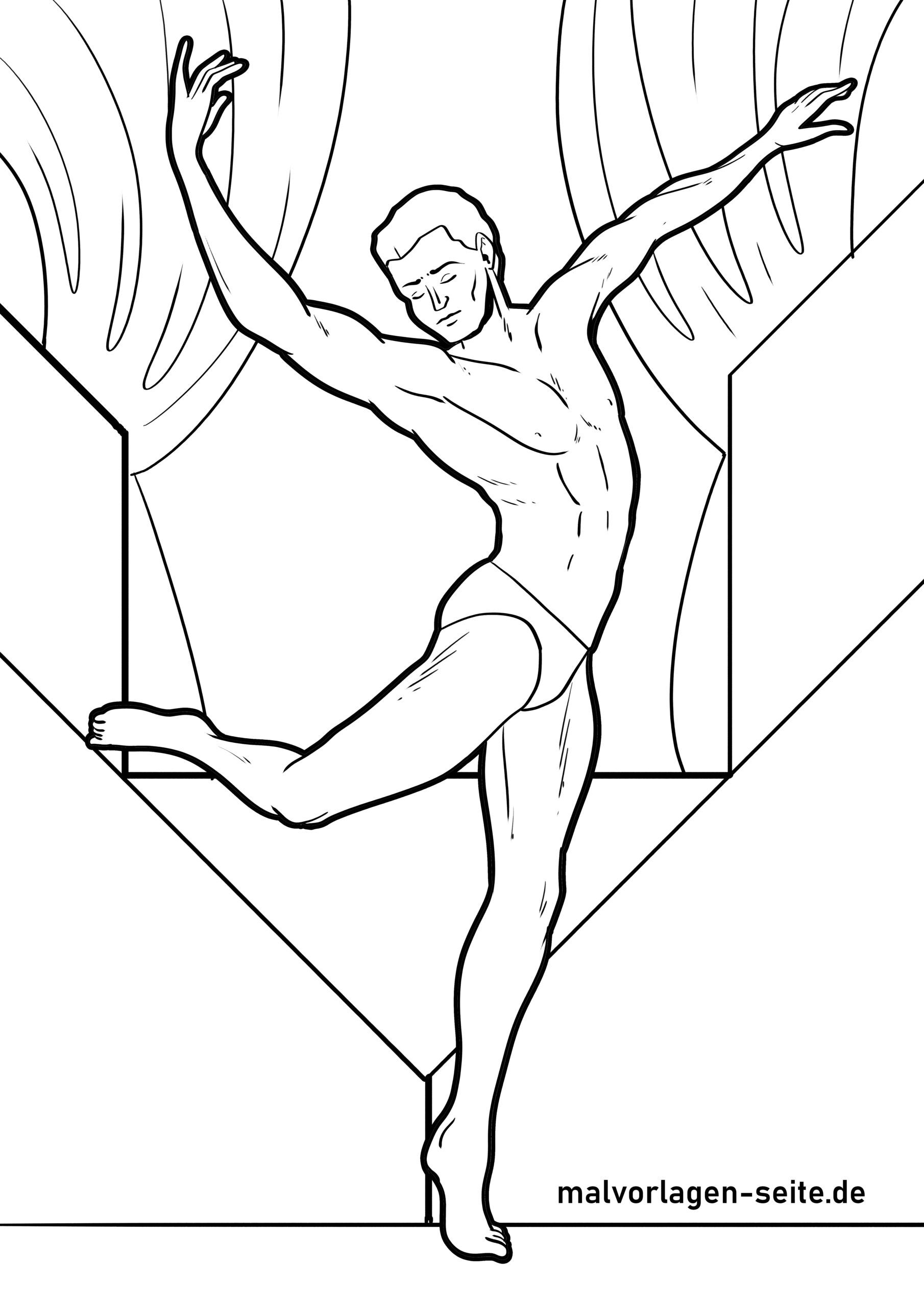 Malvorlage Tänzer