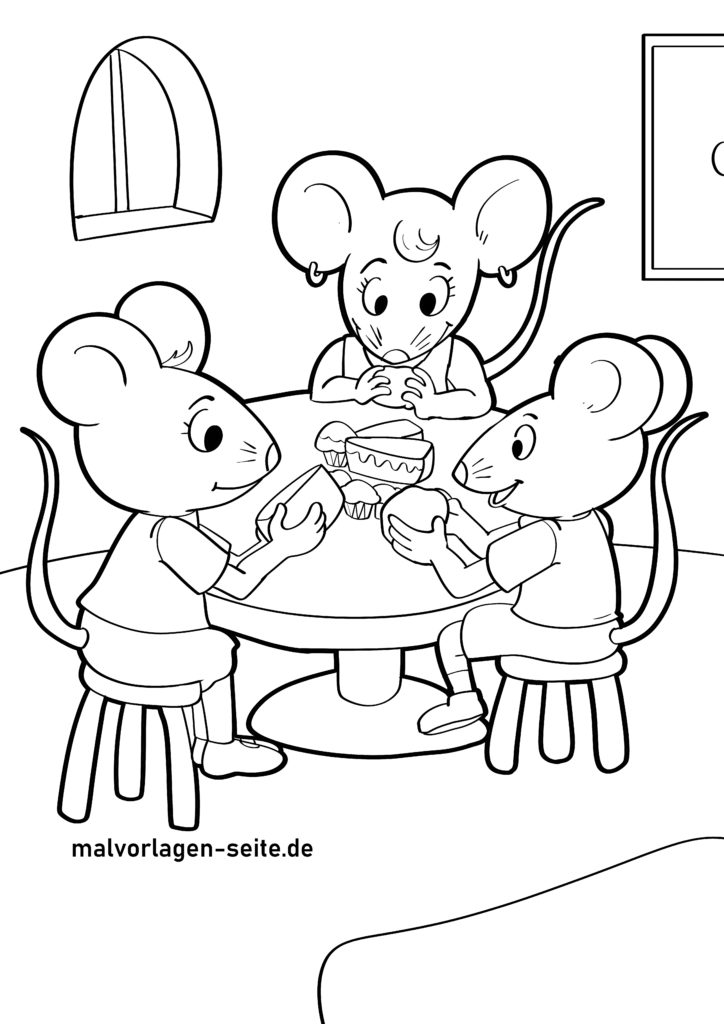 ausmalbilder mäuse