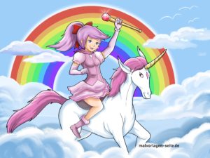 Fertige Vorlage Prinzessin und Einhorn