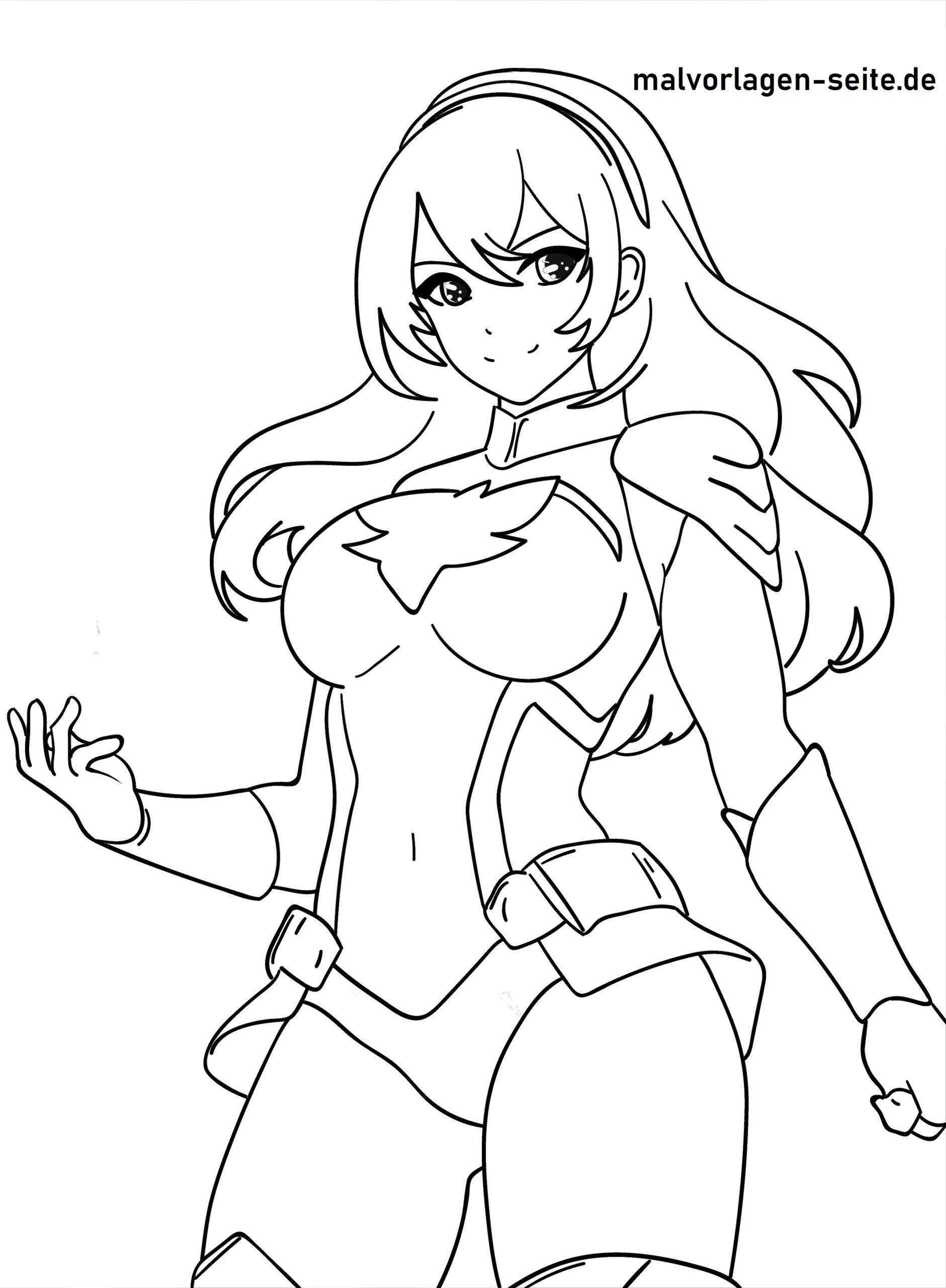 Malvorlage Superheldin