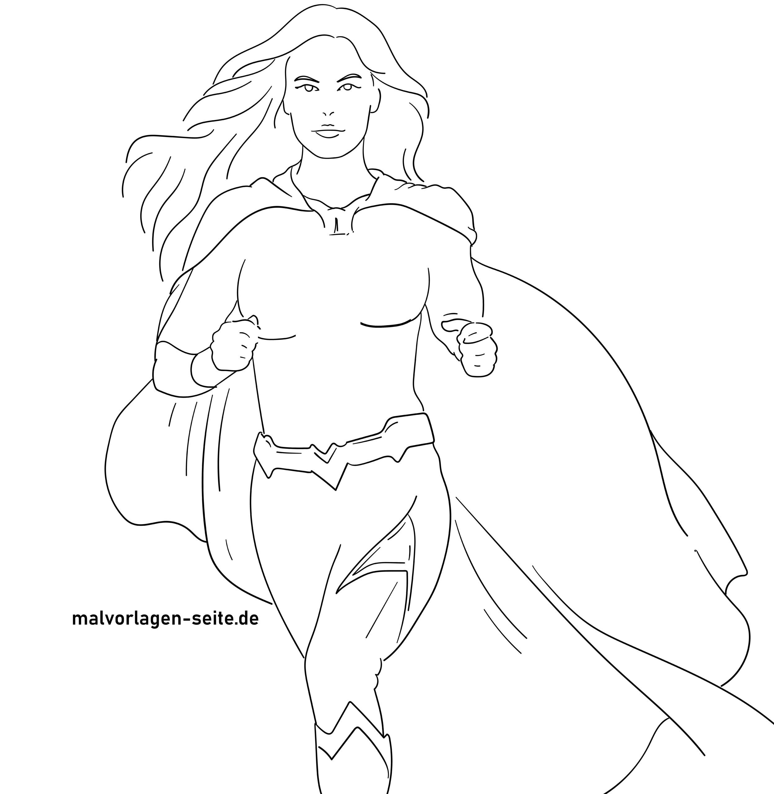 Malvorlage Superheldin