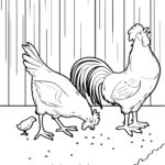 Malvorlage Hühner