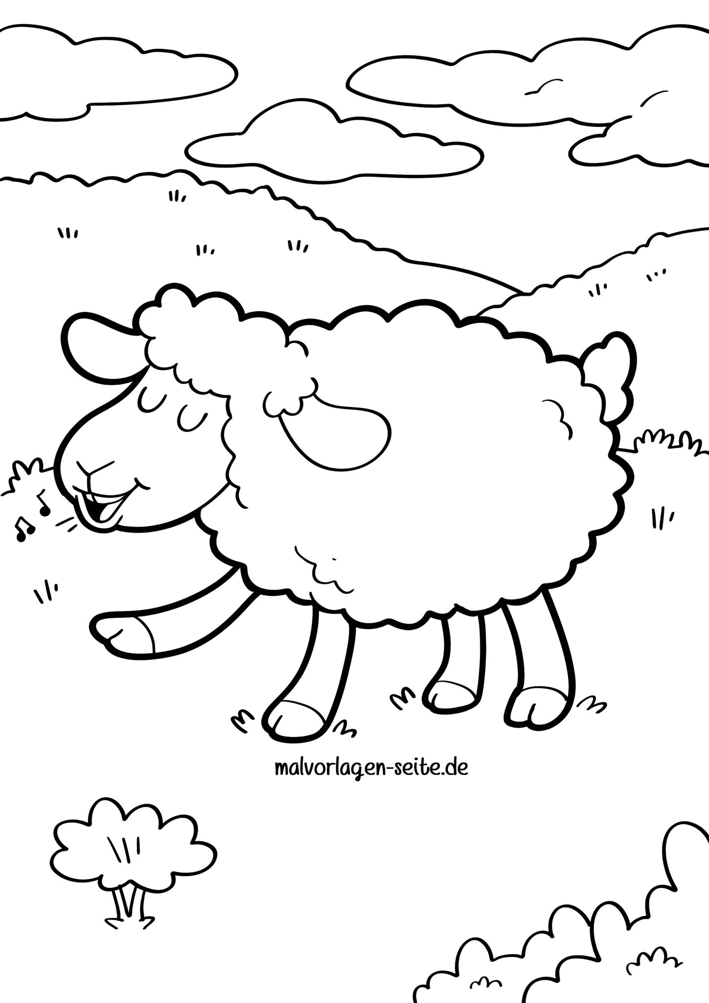  Malvorlage Schaf - Ausmalbild kostenlos herunterladen Motiv 