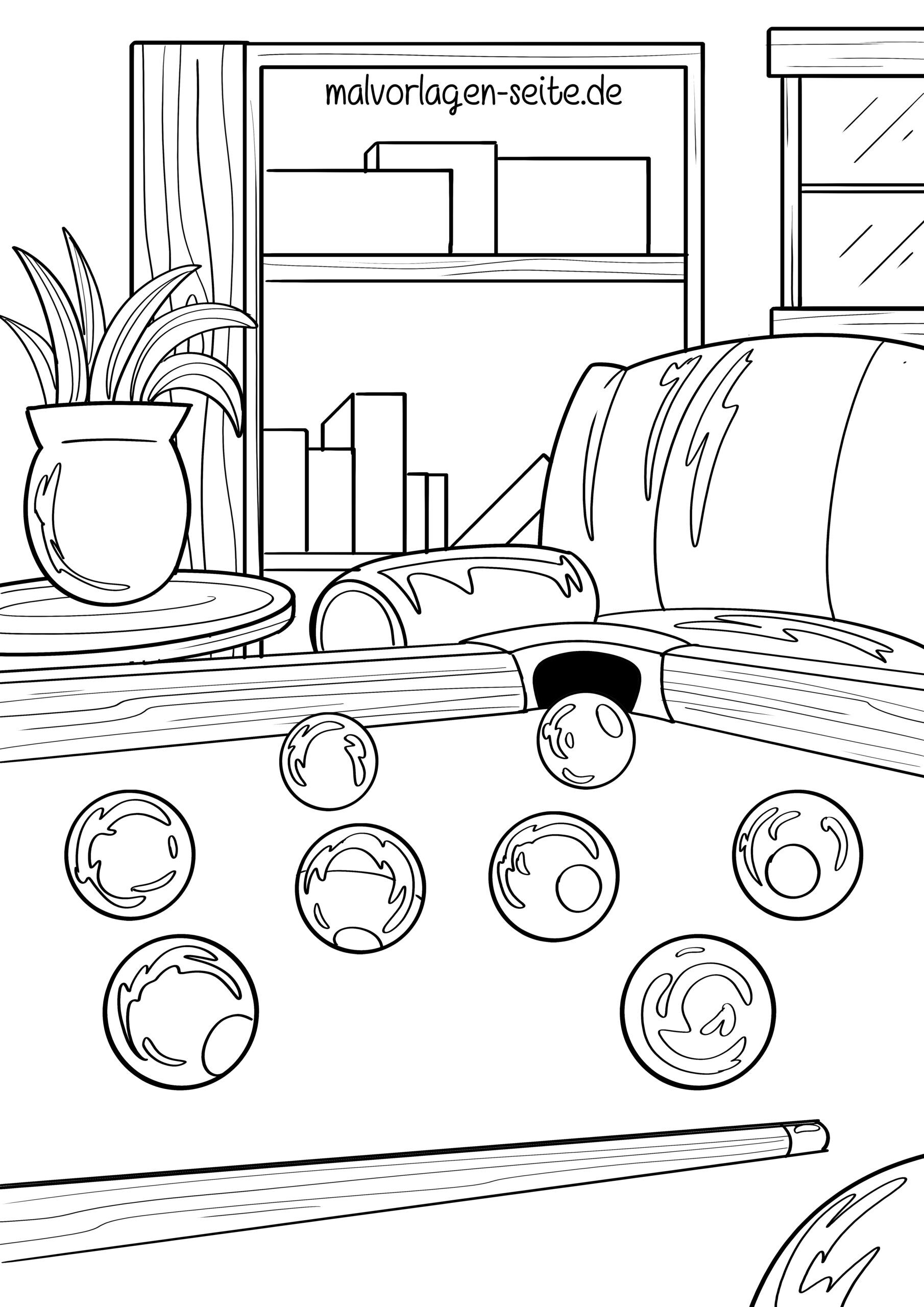 Malvorlage Billardtisch