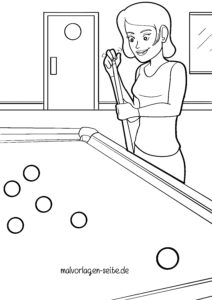 Malvorlage Billard