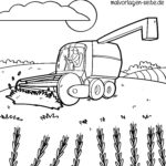 Malvorlage Mähdrescher