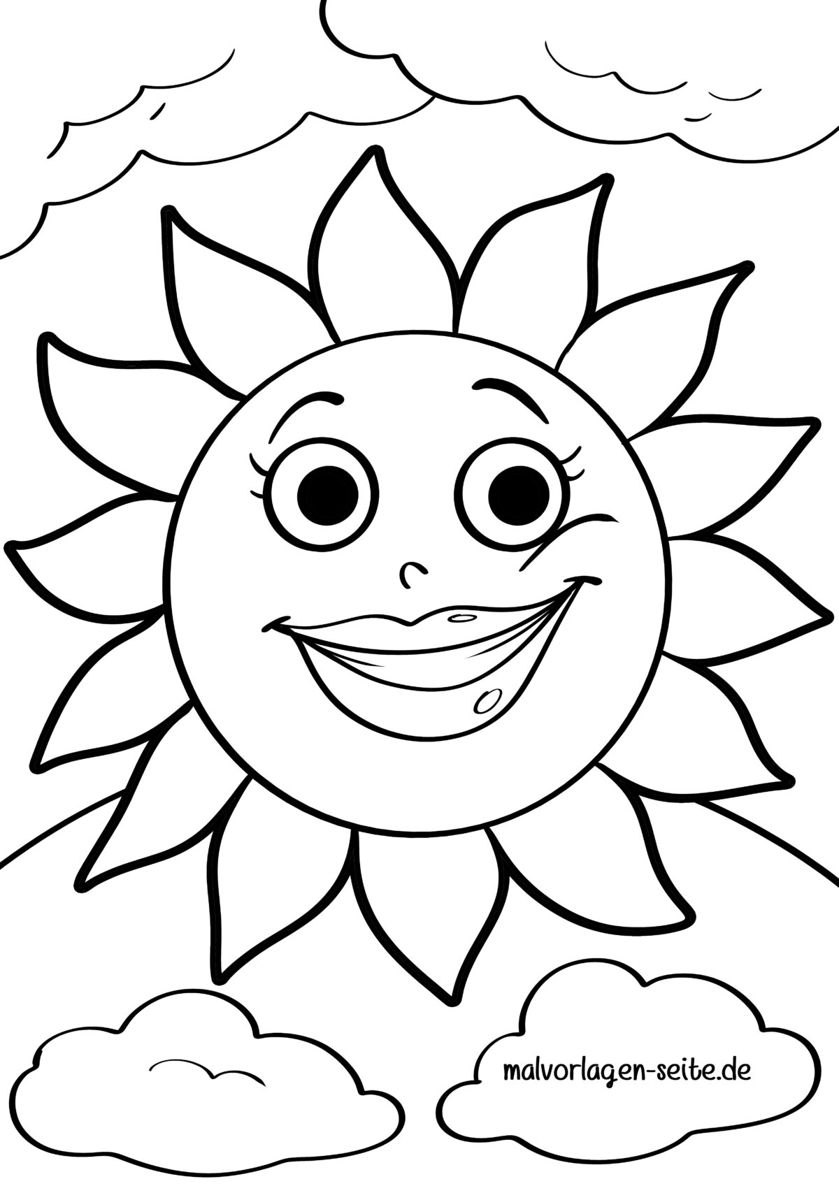  Malvorlage Sonne - Ausmalbild kostenlos herunterladen Bildidee 