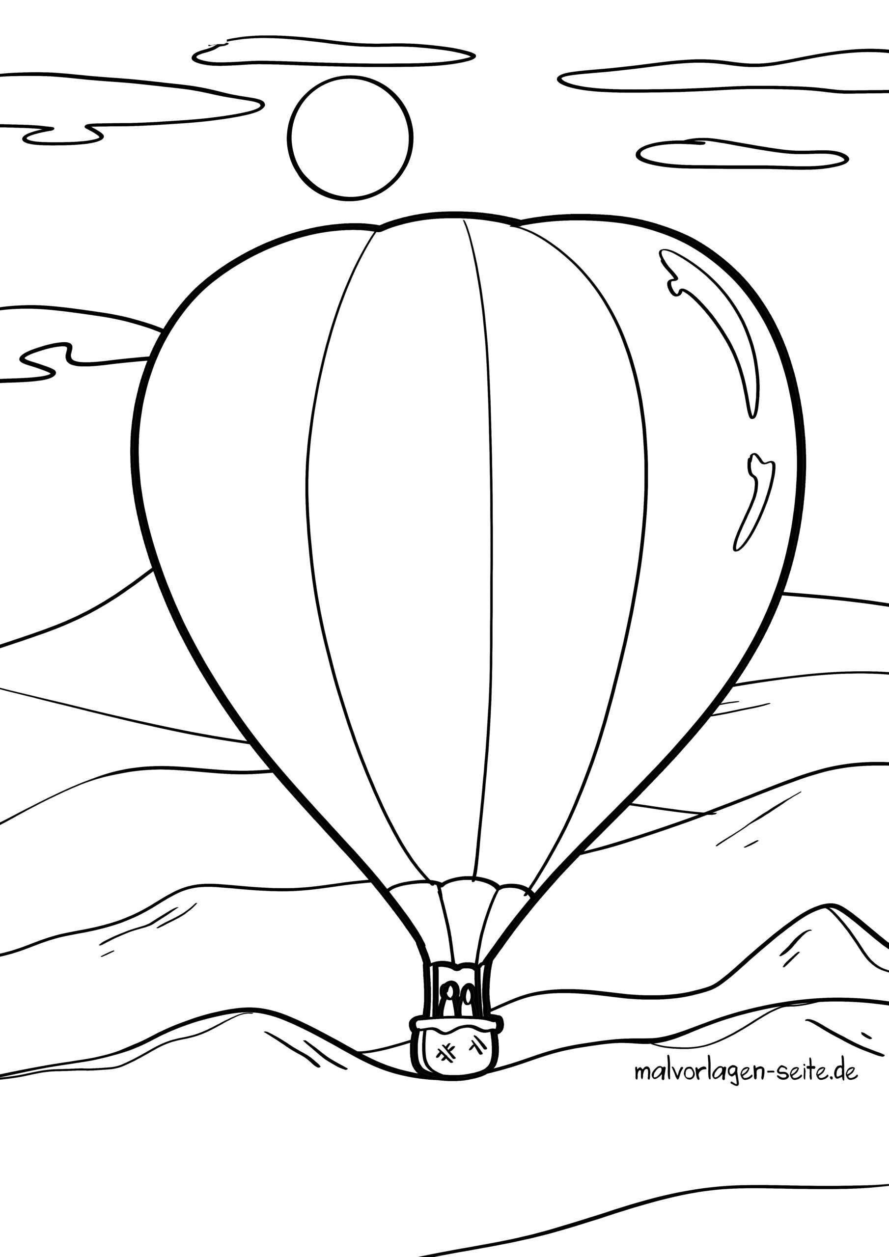 Malvorlage Heißluftballon
