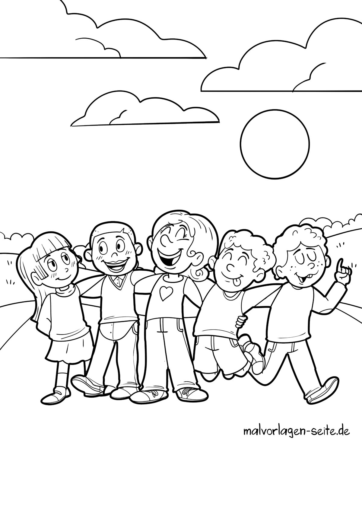 Malvorlage Freundschaft