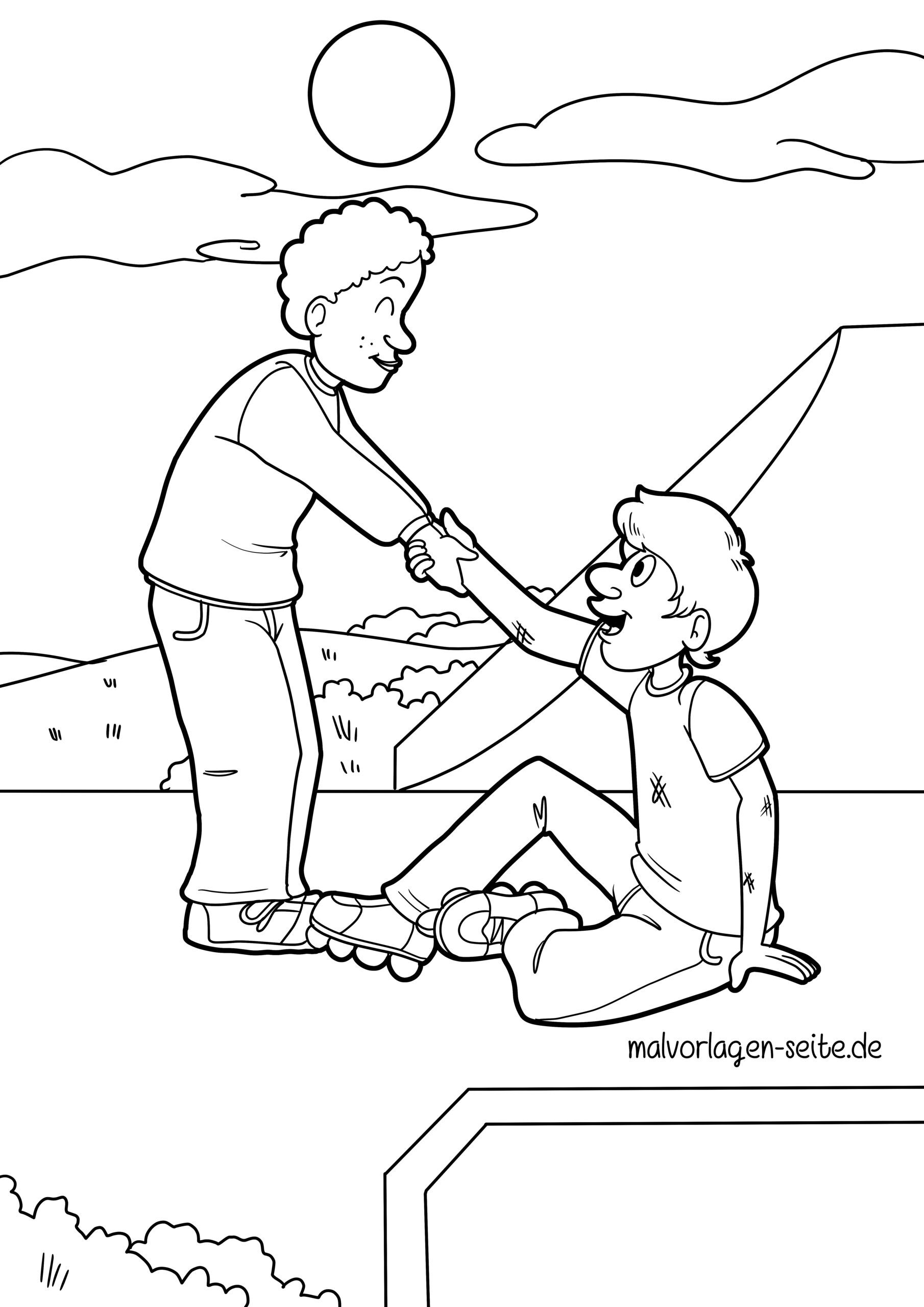 Malvorlage Helfen
