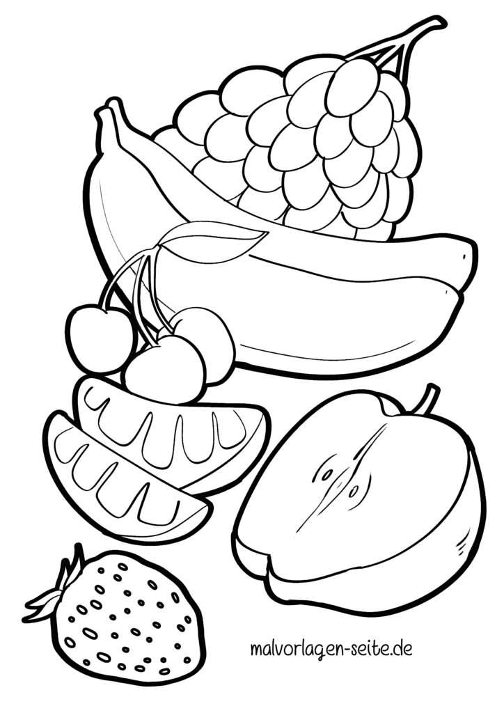Obst Malvorlage Malvorlagen Trinken Sorten Seite Sketch Coloring Page