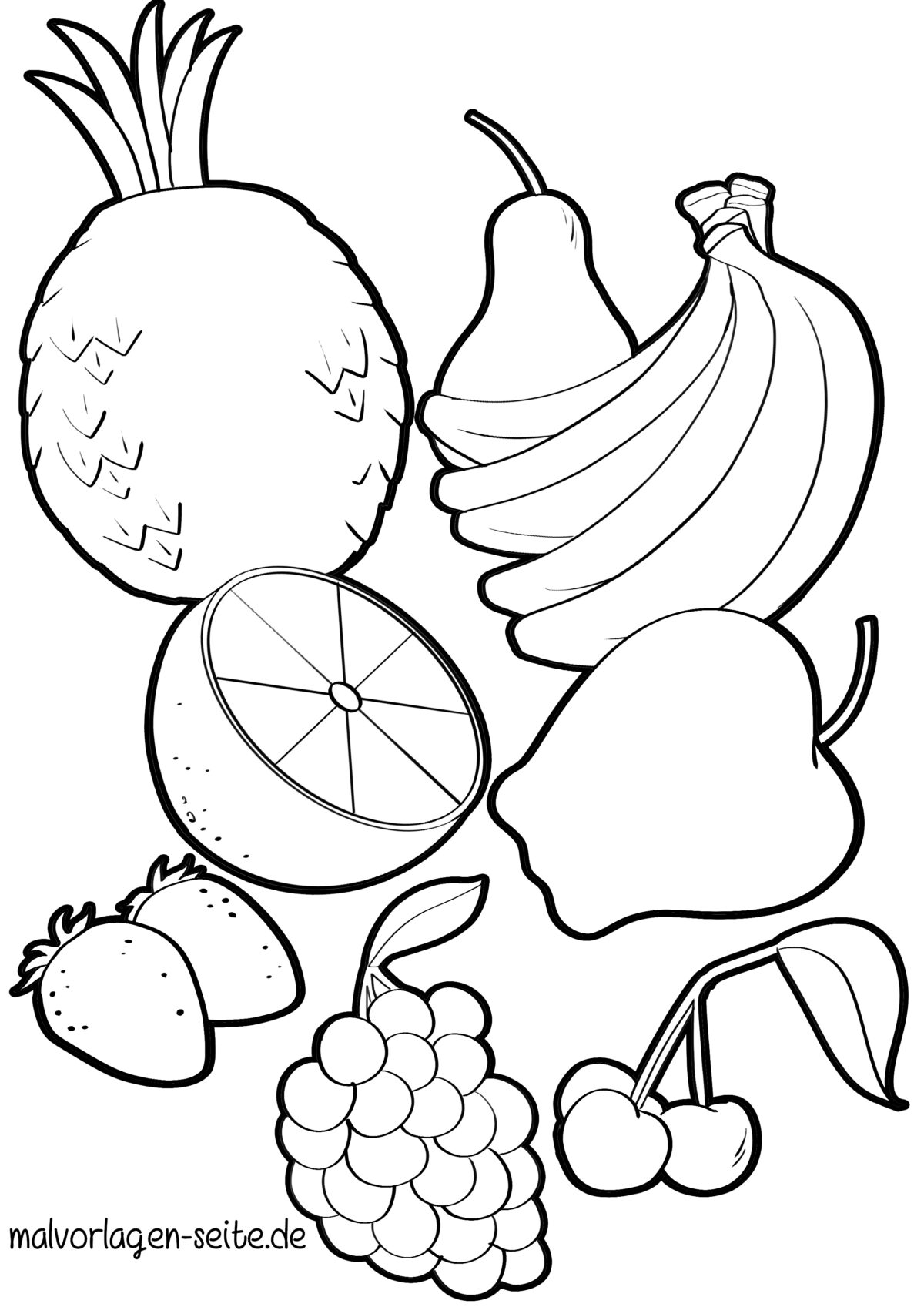  Malvorlage Obst / Früchte 