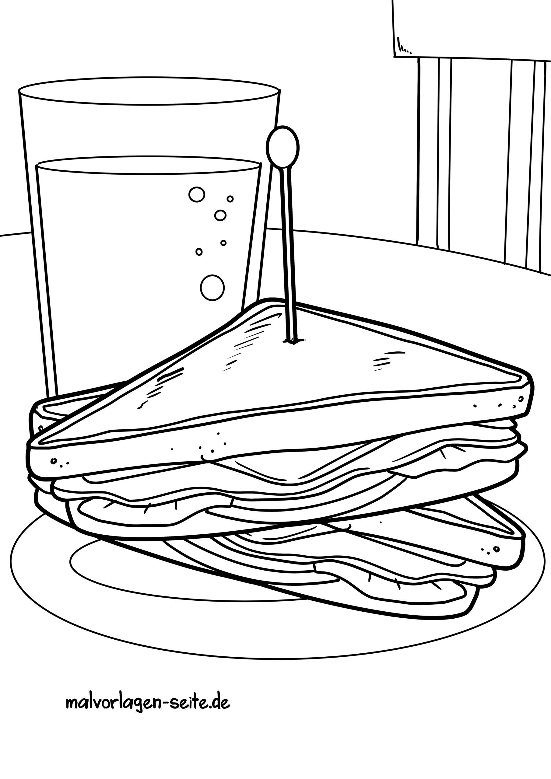 Malvorlage Sandwich