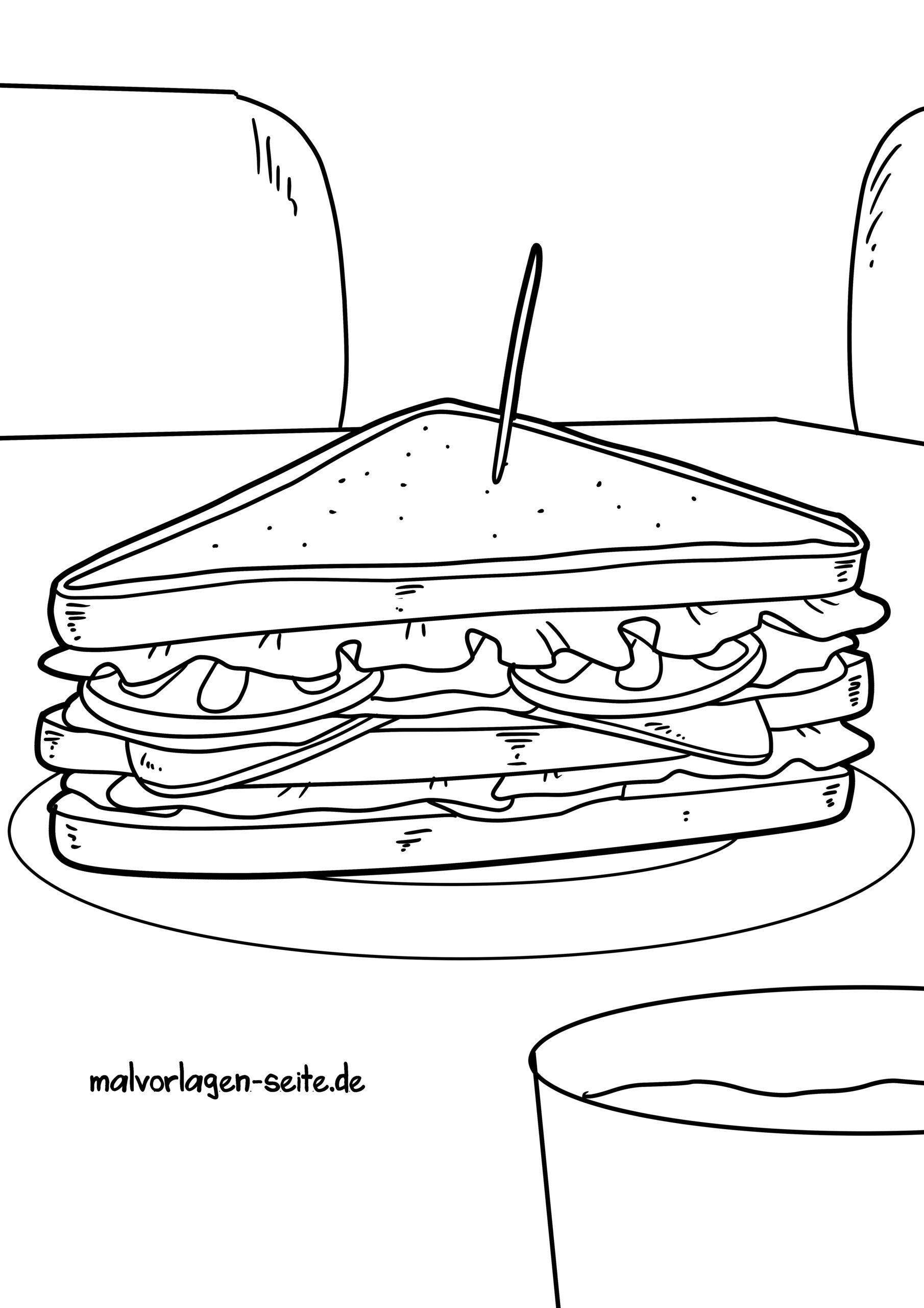 Malvorlage Sandwich