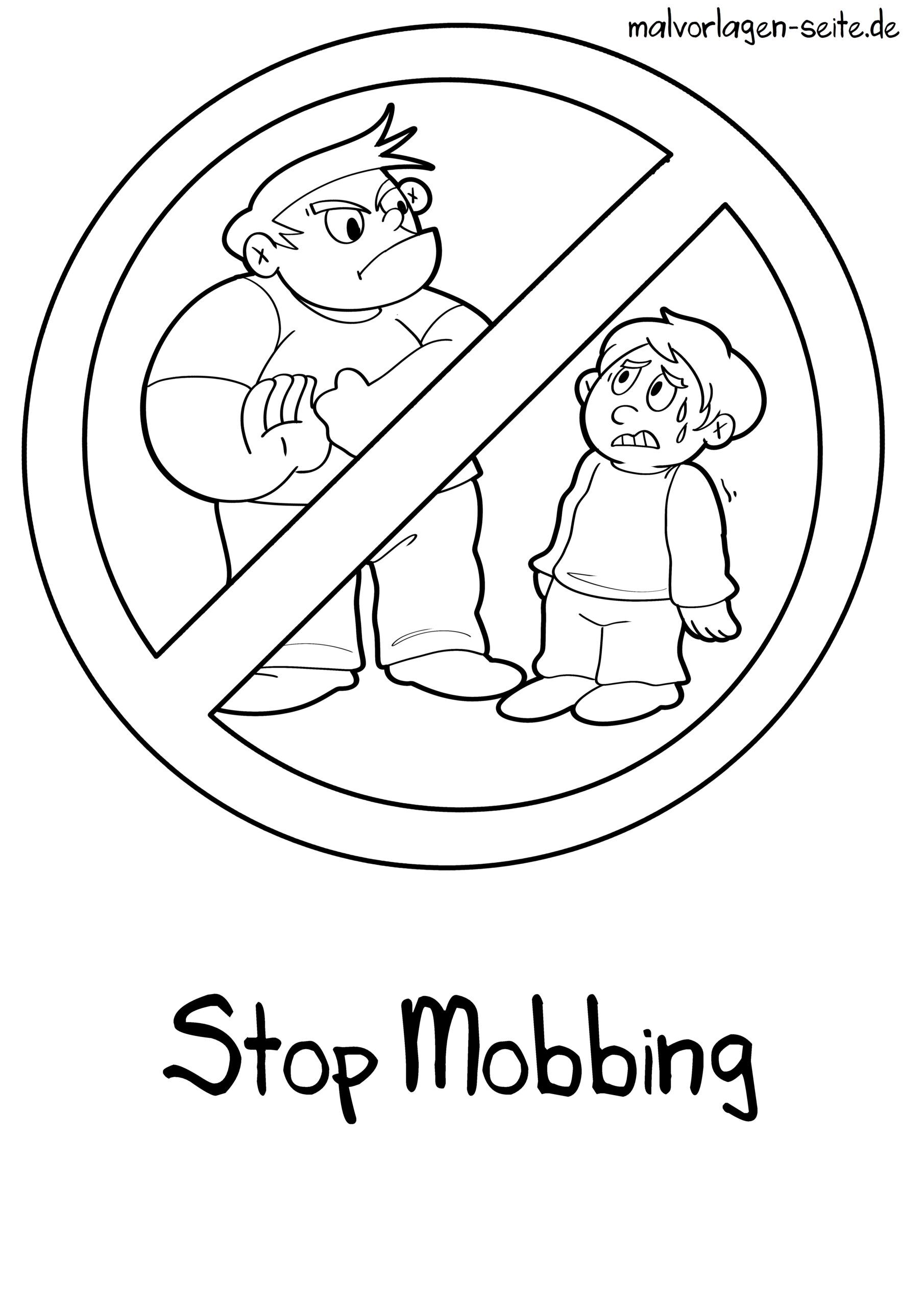 Malvorlage Stop Mobbing