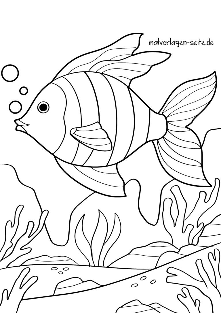  Malvorlage Fisch - Ausmalbild kostenlos herunterladen Motiv 
