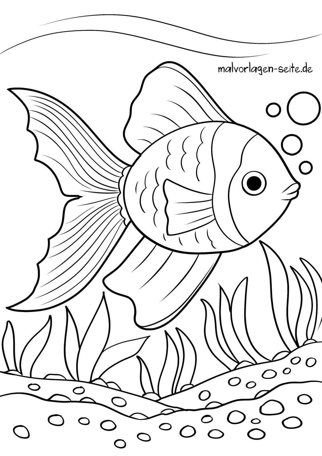  Malvorlage Fisch - Jetzt kostenlos herunterladen Illustration 