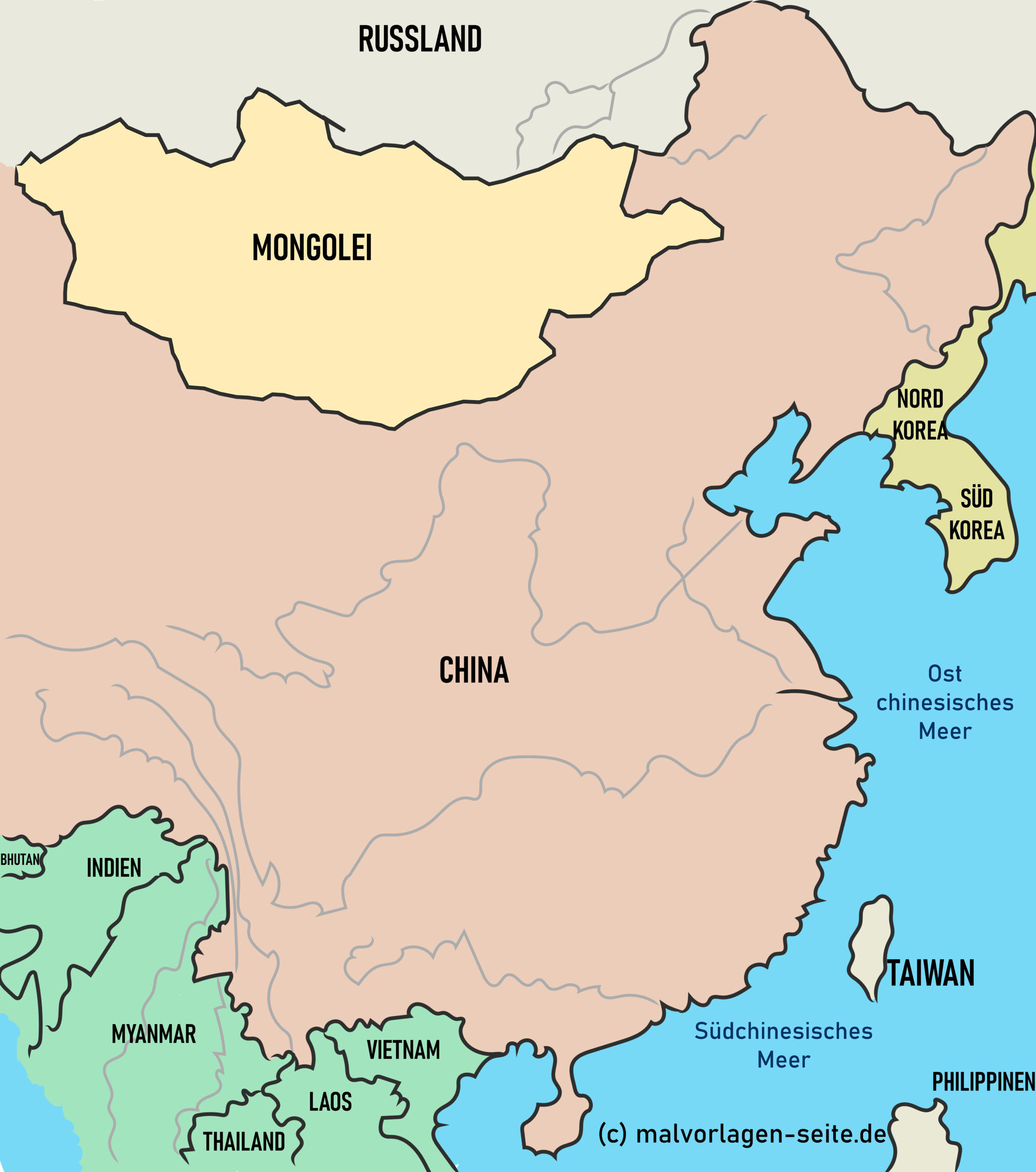 Landkarte China - Taiwan