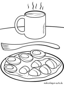 Malvorlage Grüne Soße, Eier, Kartoffeln