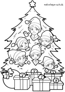 Ausmalbilder Wichtel - Weihnachtswichtel kostenlos Ausmalbilder Wichtel - Weihnachtswichtel kostenlos