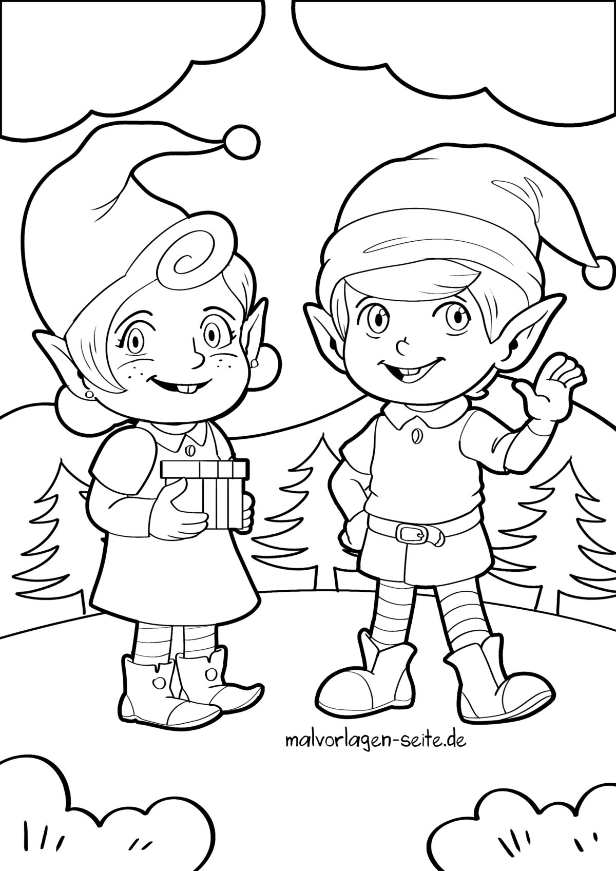 ausmalbilder wichtel weihnachten