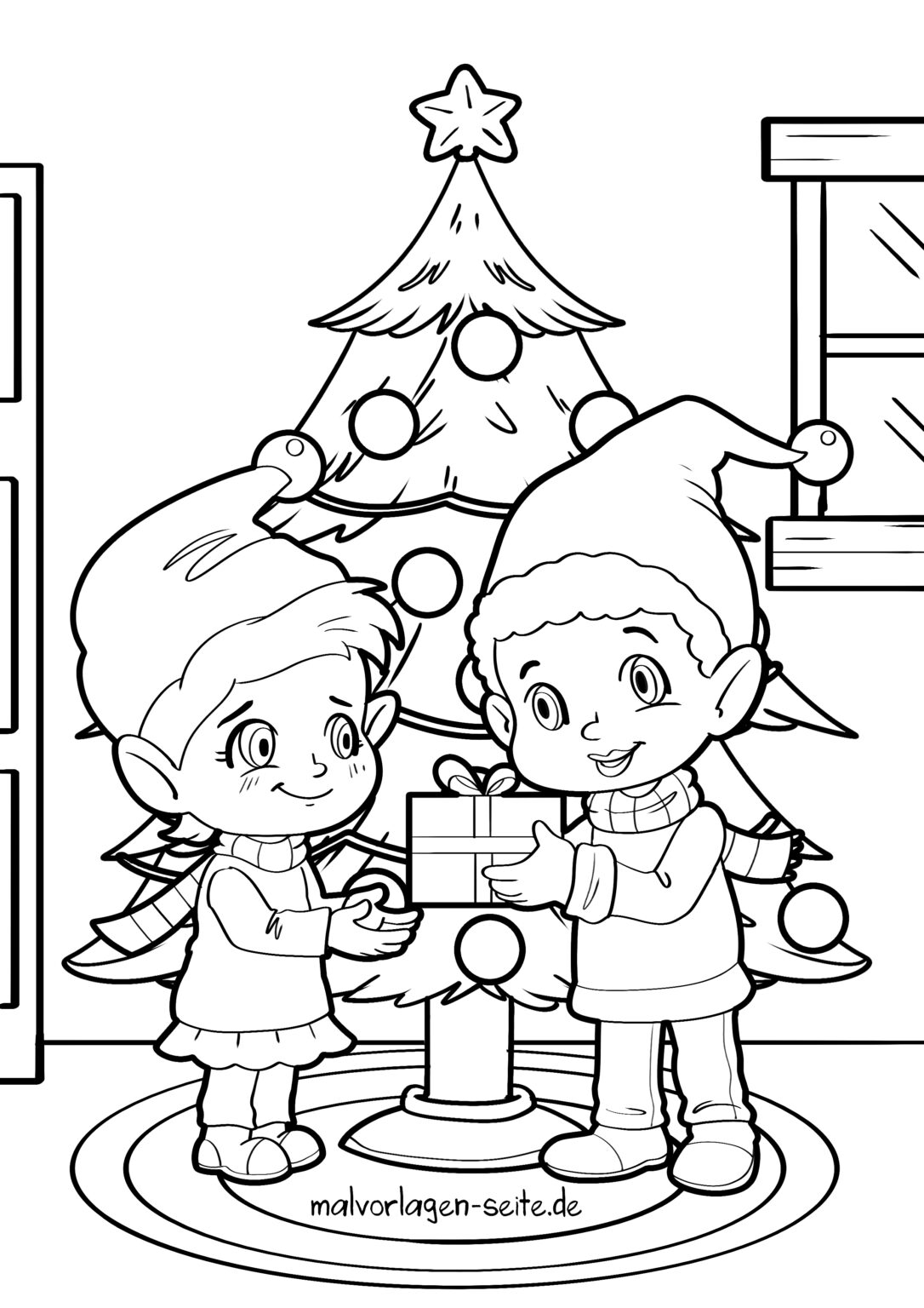  Ausmalbilder Wichtel - Weihnachtswichtel kostenlos 