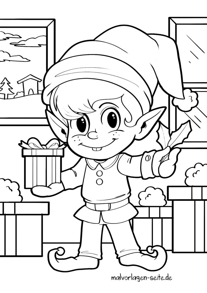 Ausmalbilder Wichtel - Weihnachtswichtel kostenlos Ausmalbilder Wichtel - Weihnachtswichtel kostenlos