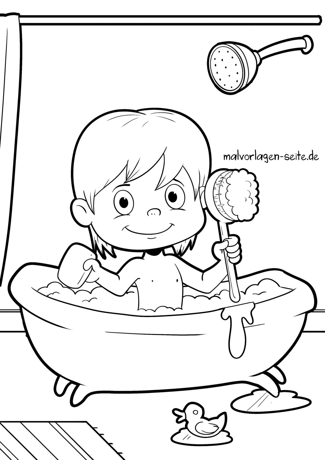 Ранг саҳифаи оббозӣ дар ванна | Саҳифаи рангорангро ройгон зеркашӣ кунед