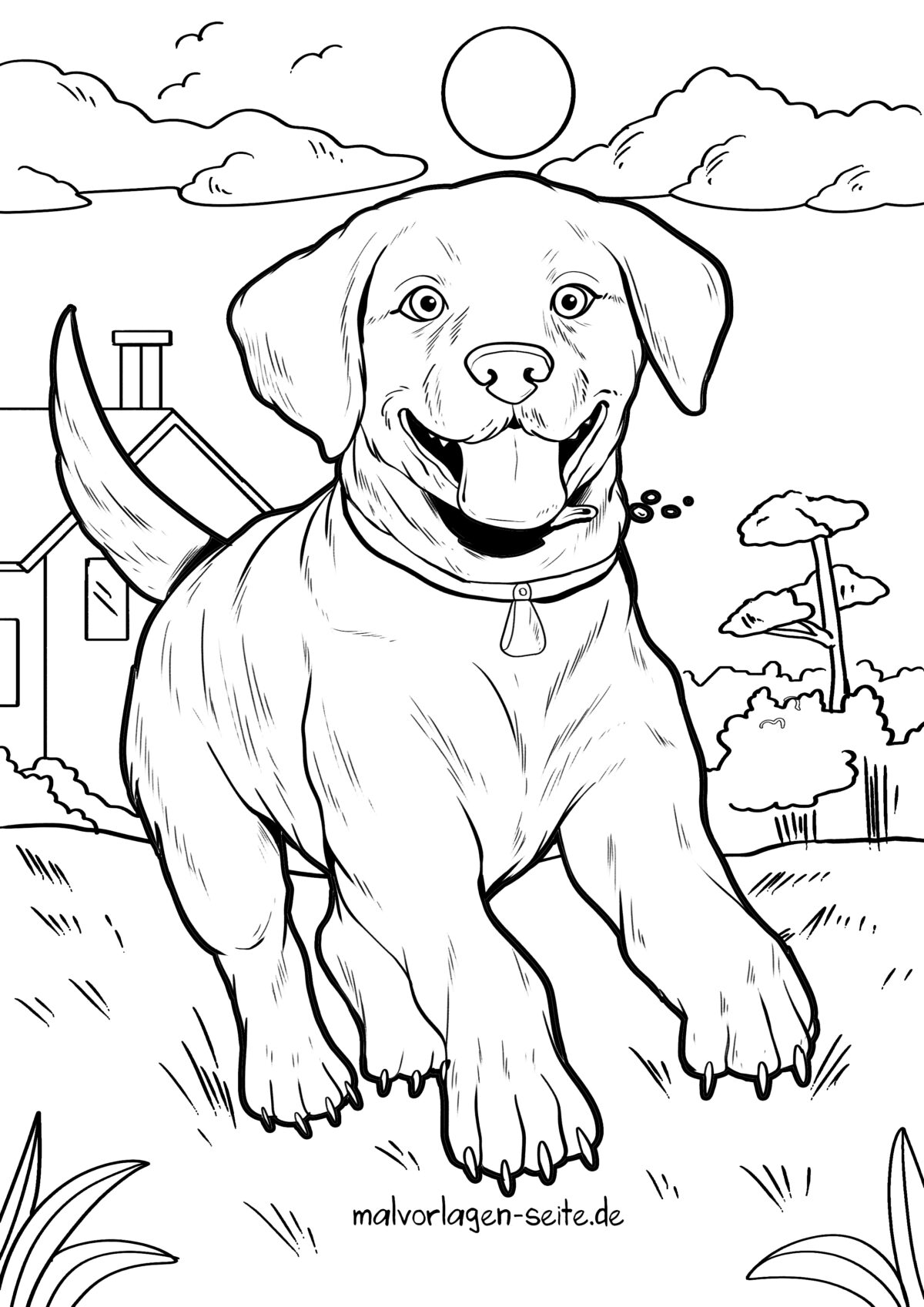  Malvorlage Hund - Ausmalbild kostenlos herunterladen Illustration 