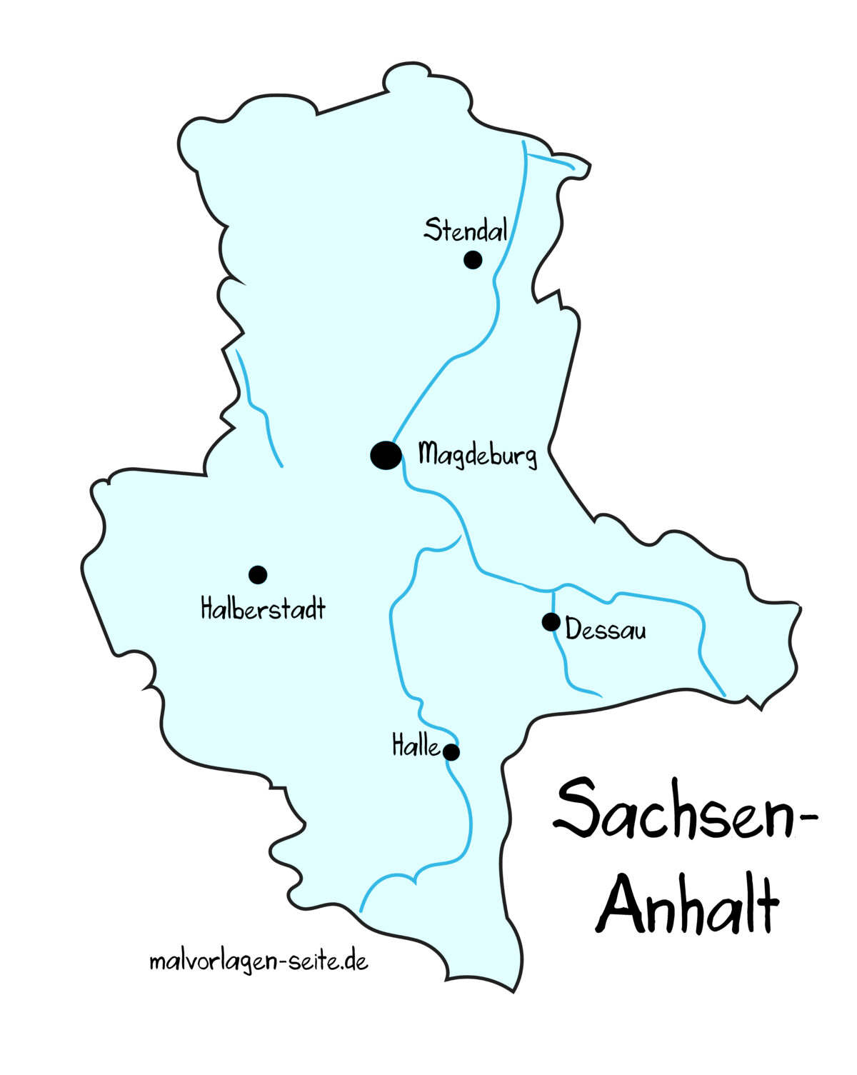 Landkarte von Sachsen-Anhalt