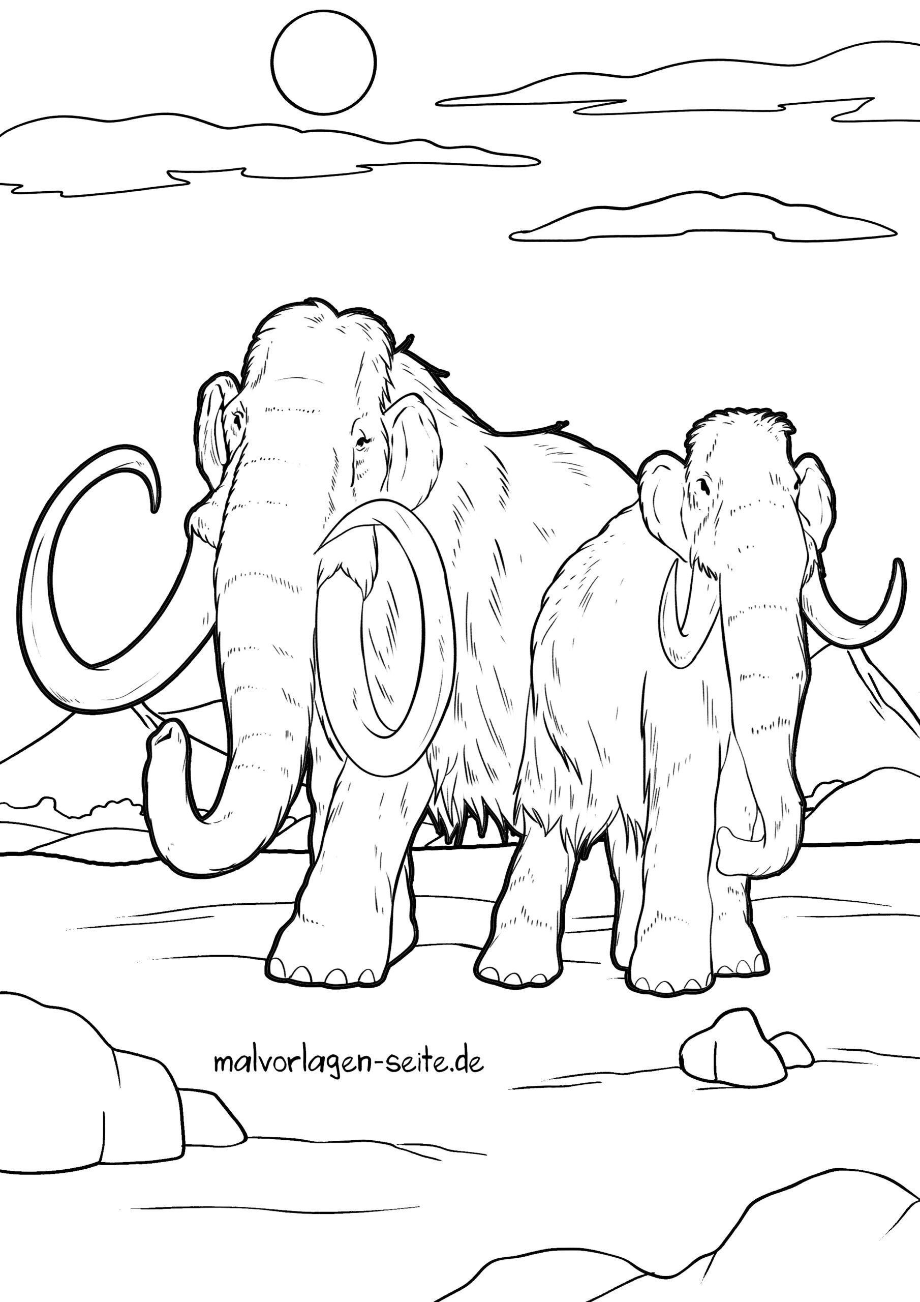 Malvorlage Mammuts