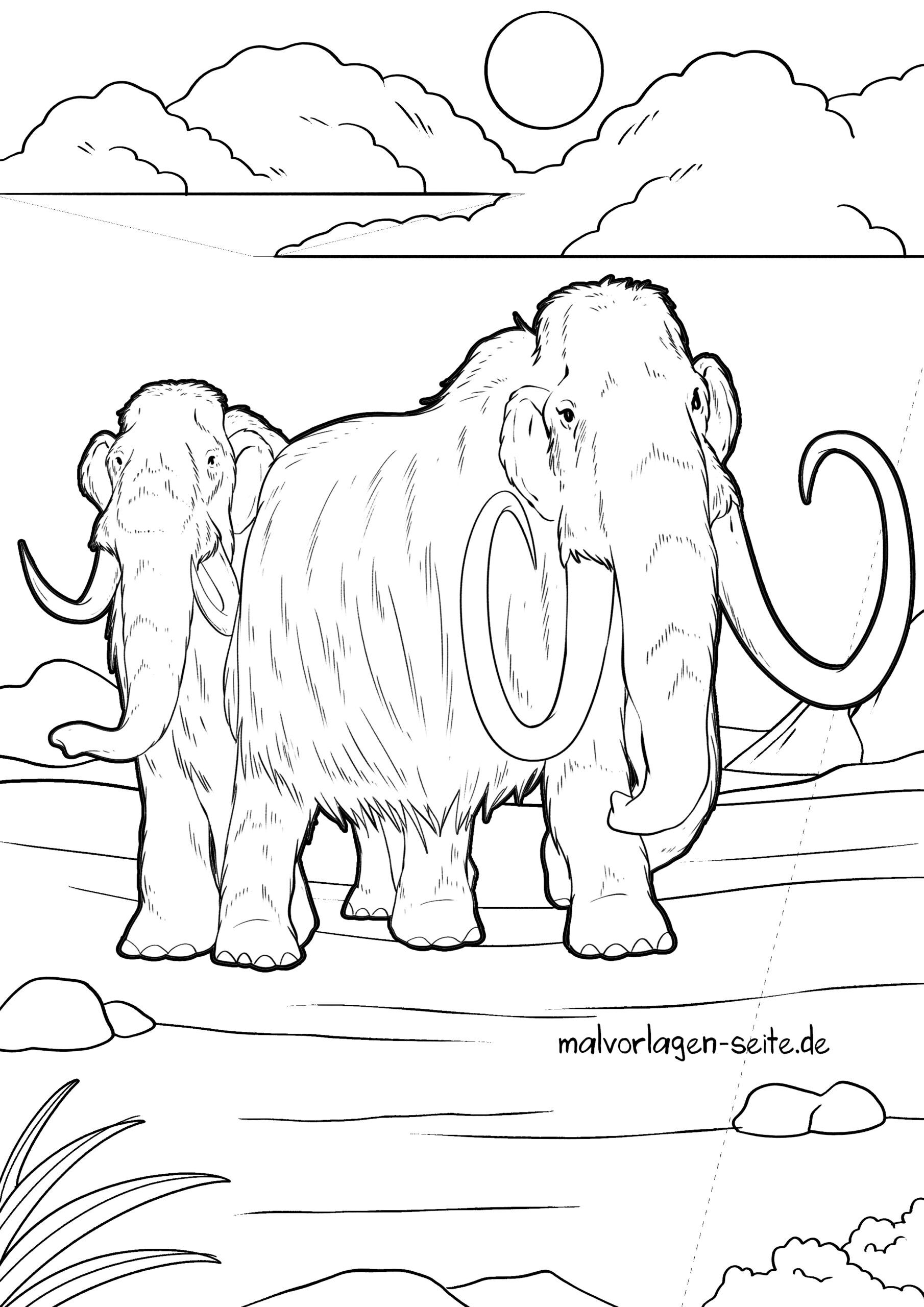 Malvorlage Mammuts
