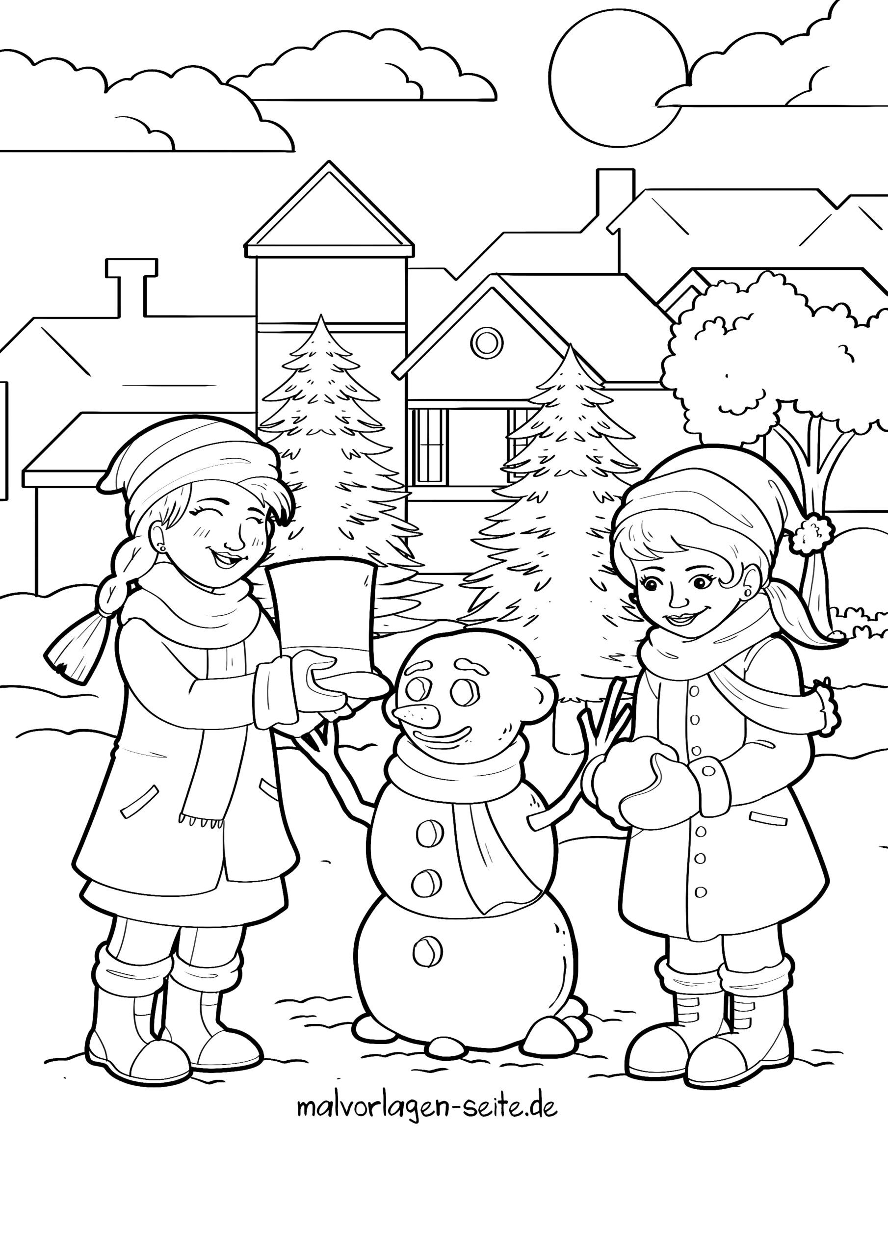 Malvorlage Schneemann
