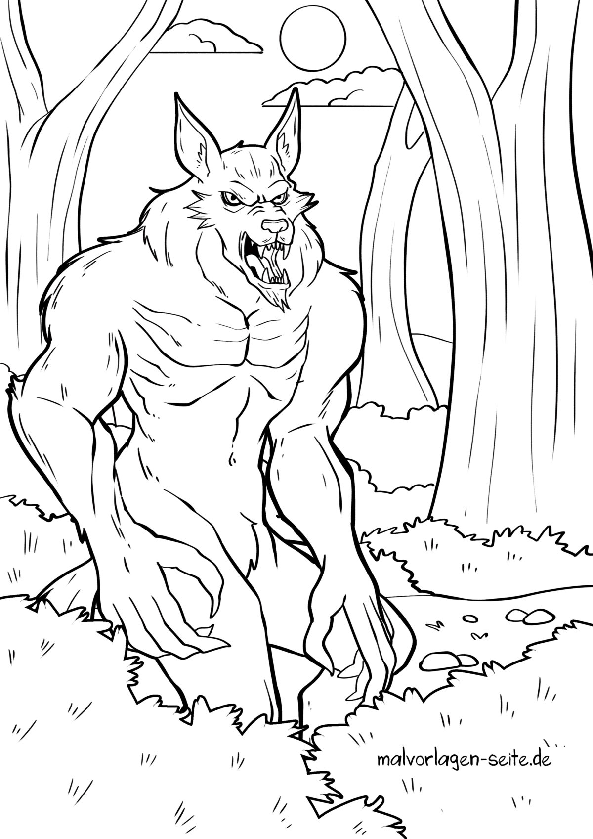 Malvorlage Werwolf
