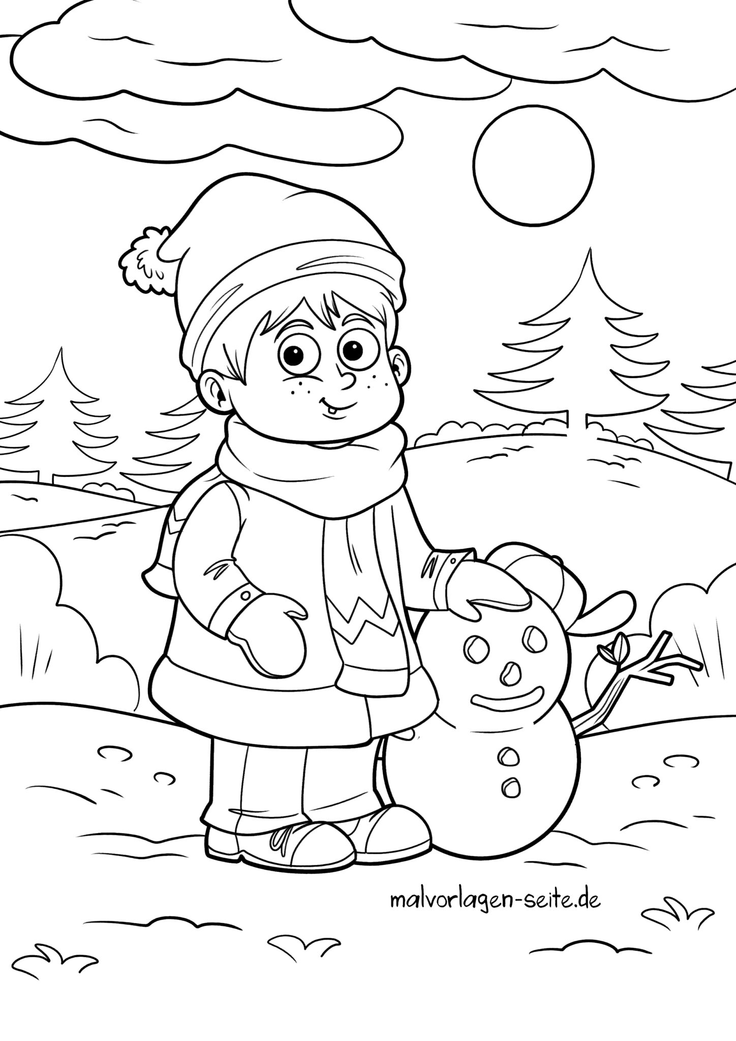  Malvorlage Winter Schlitten 