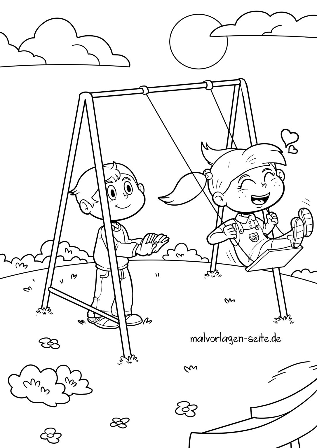  Malvorlage Spielplatz Kinder 