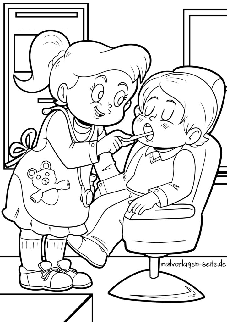  Foto zu Ausmalbilder Zahnpflege - Zähne putzen 