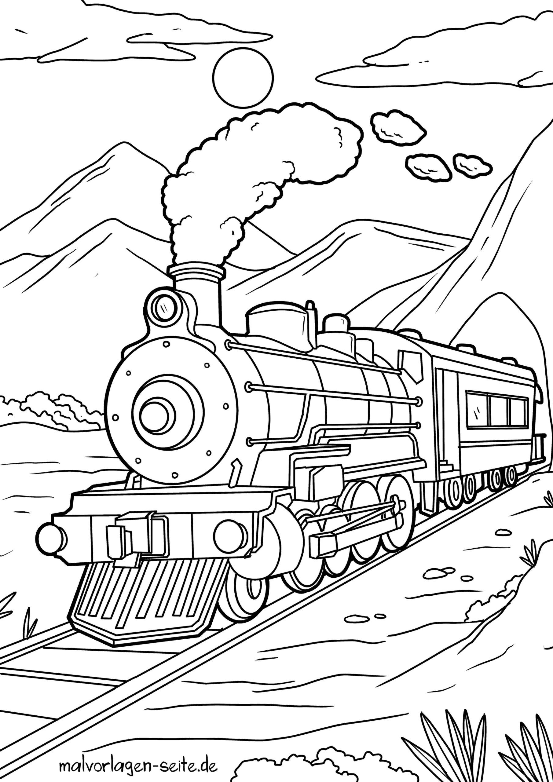 Malvorlage Eisenbahn - Zug