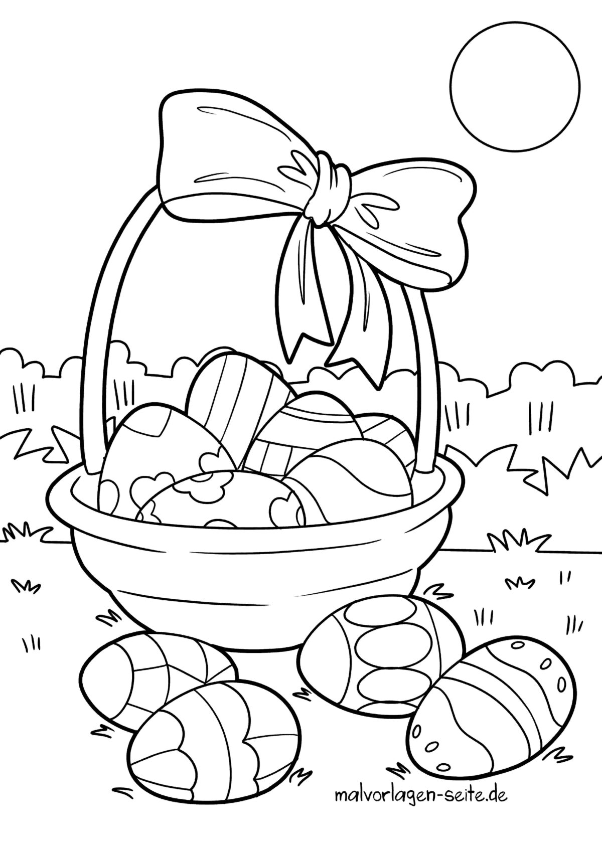  Malvorlage Ostereier - Ostern - Jetzt kostenlos herunterladen Illustration 