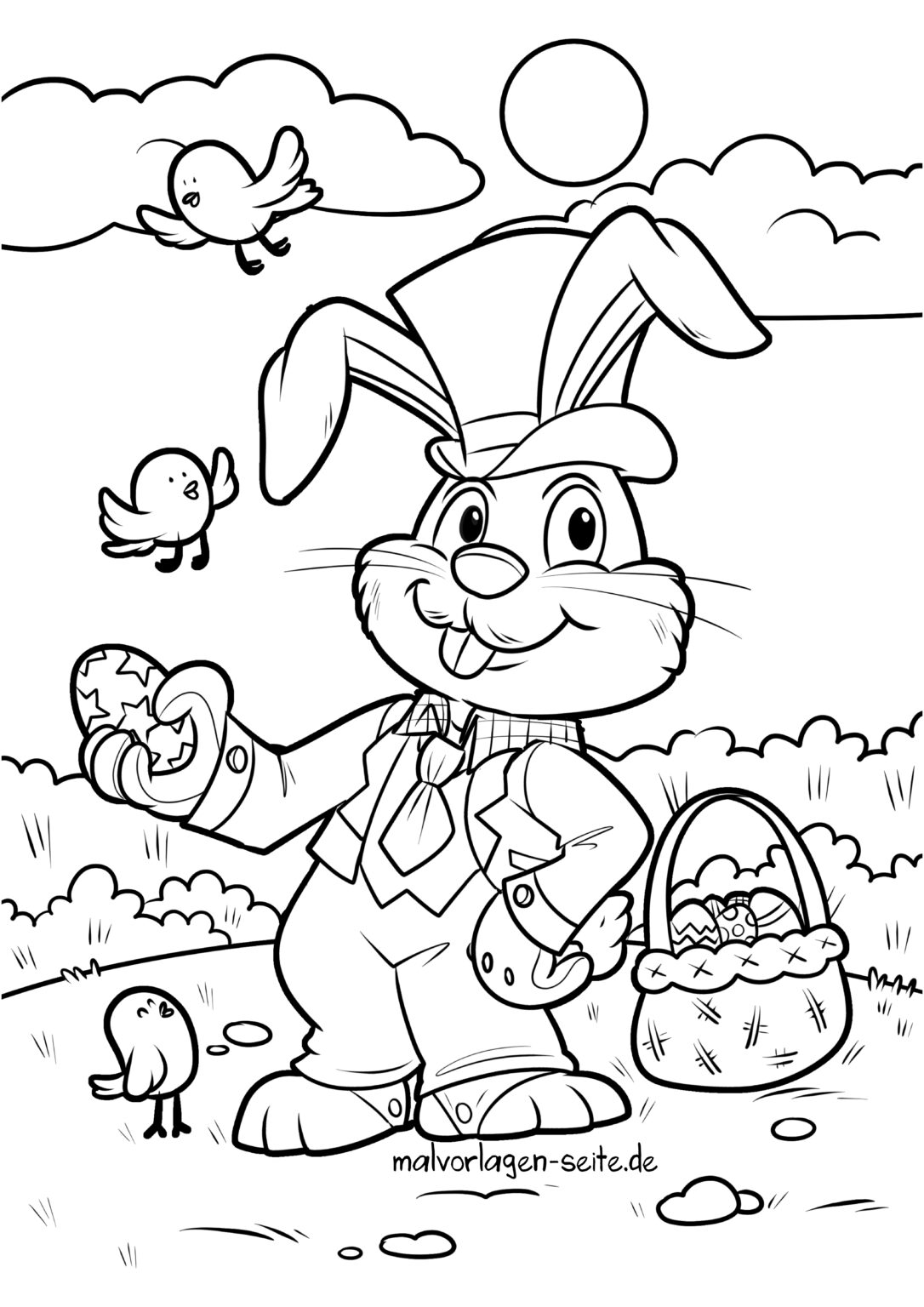  Ausmalbilder Ostern, Osterhase und Ostereier kostenlos drucken 