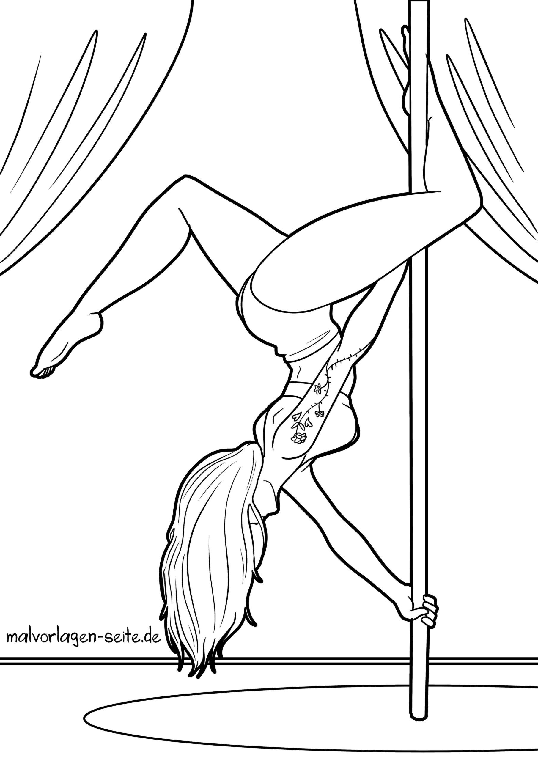 Malvorlage Poledance - Tanzen