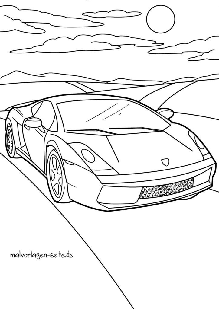  Malvorlage Auto - Ausmalbild kostenlos herunterladen Motiv 