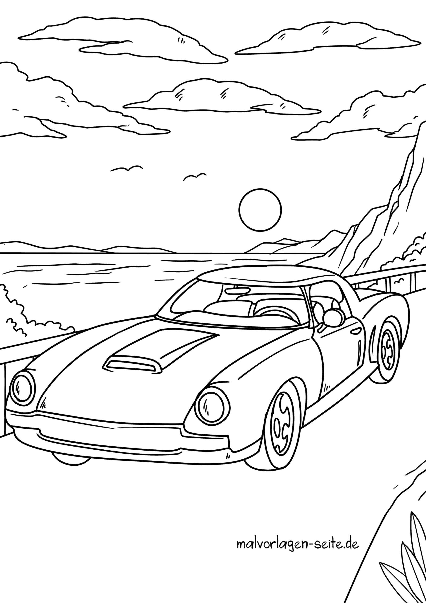 Malvorlage Auto - Ausmalbild kostenlos herunterladen