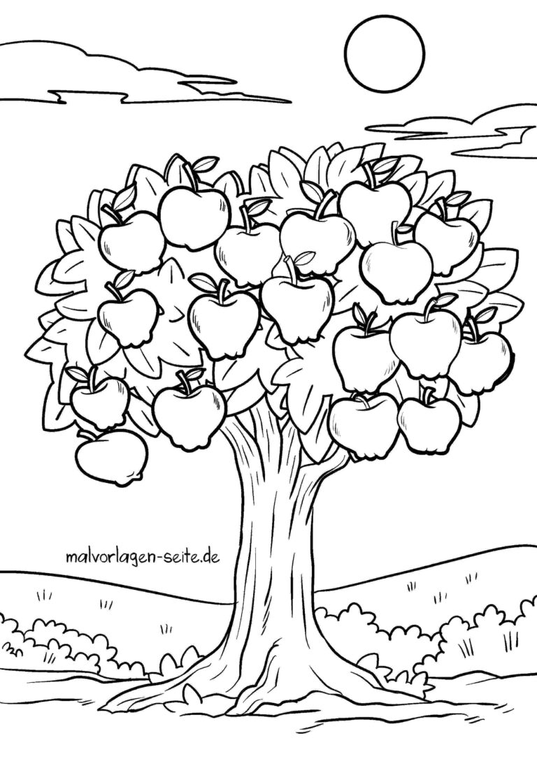  Foto zu Ausmalbilder Äpfel kostenlos herunterladen und ausmalen 