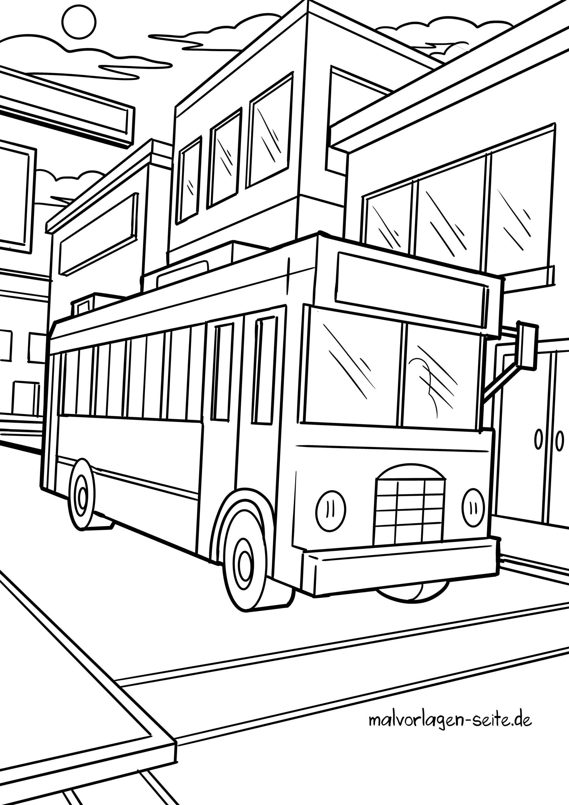 Malvorlage Bus / Linienbus