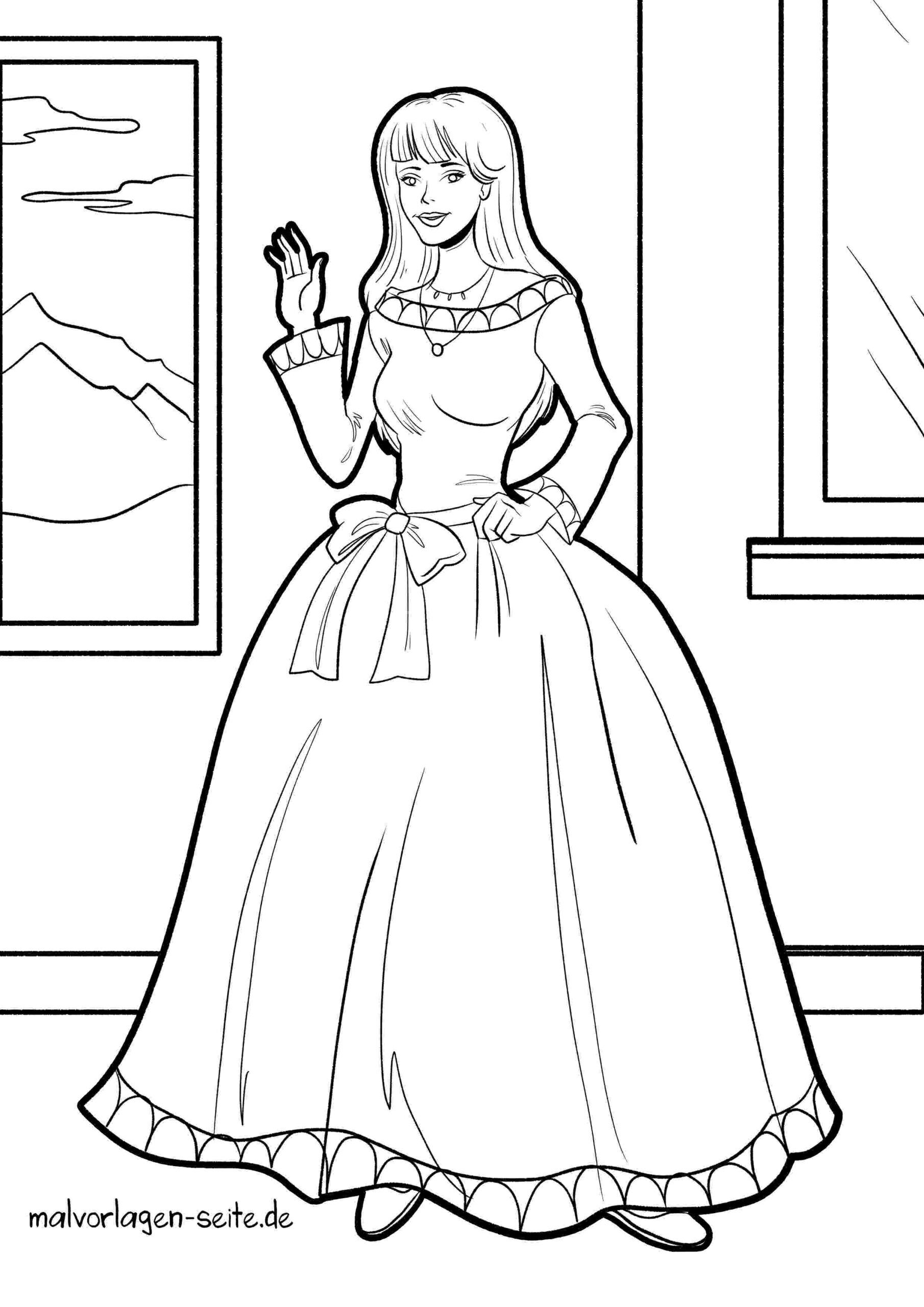 Malvorlage Ballkleid