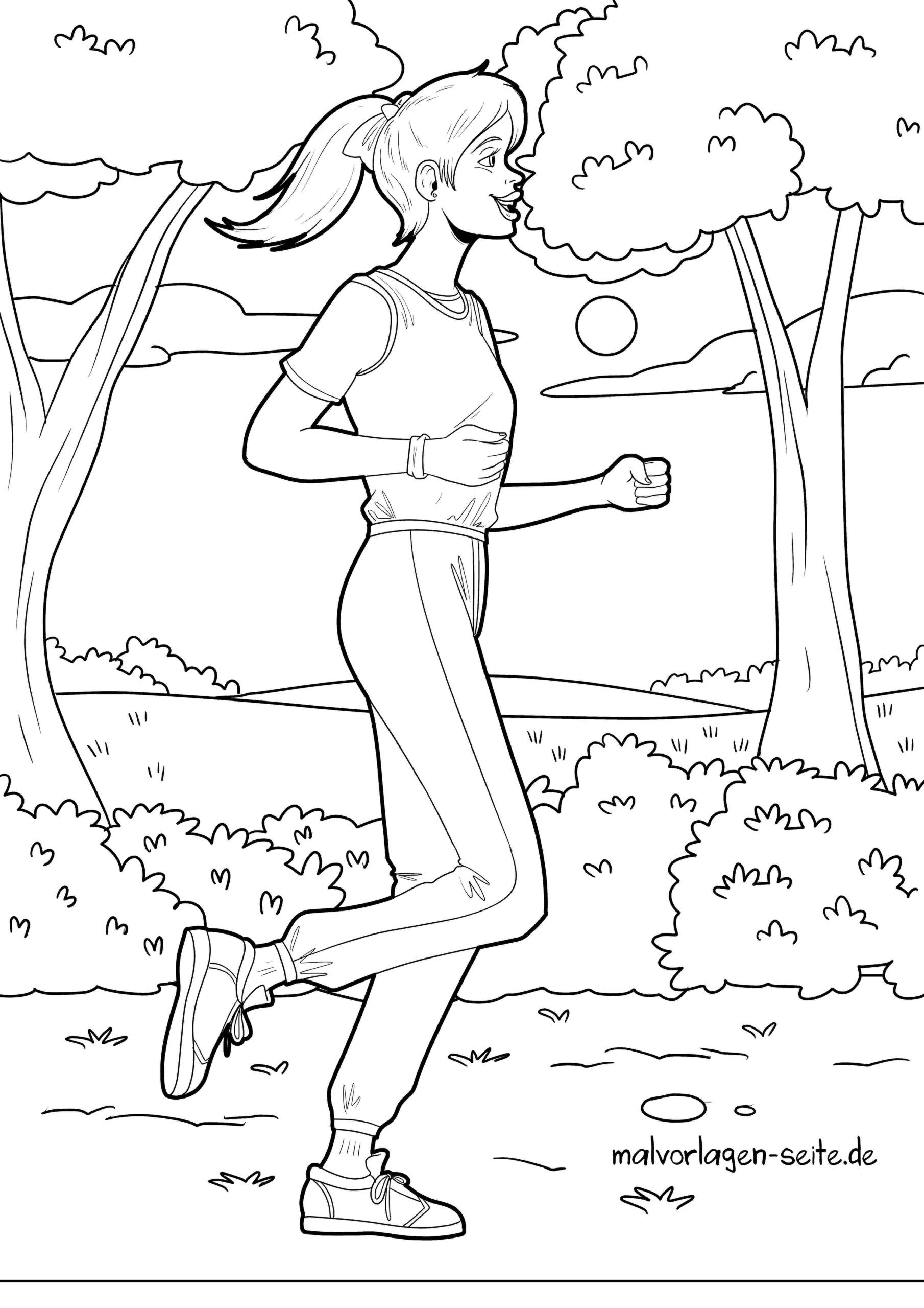 Malvorlage Jogging für die Fitness