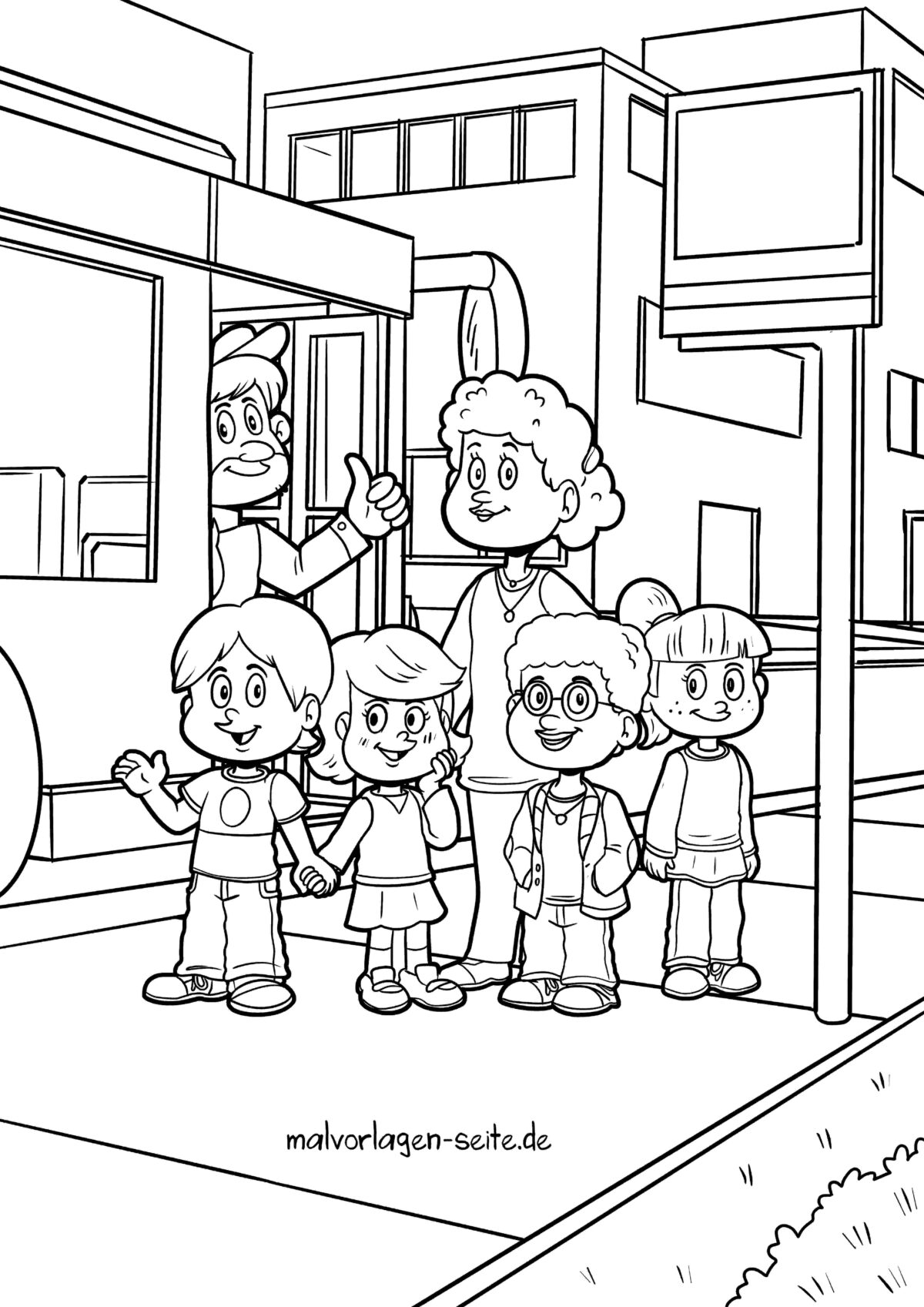 Раскраска с использованием общественного транспорта | Скачать раскраску ...